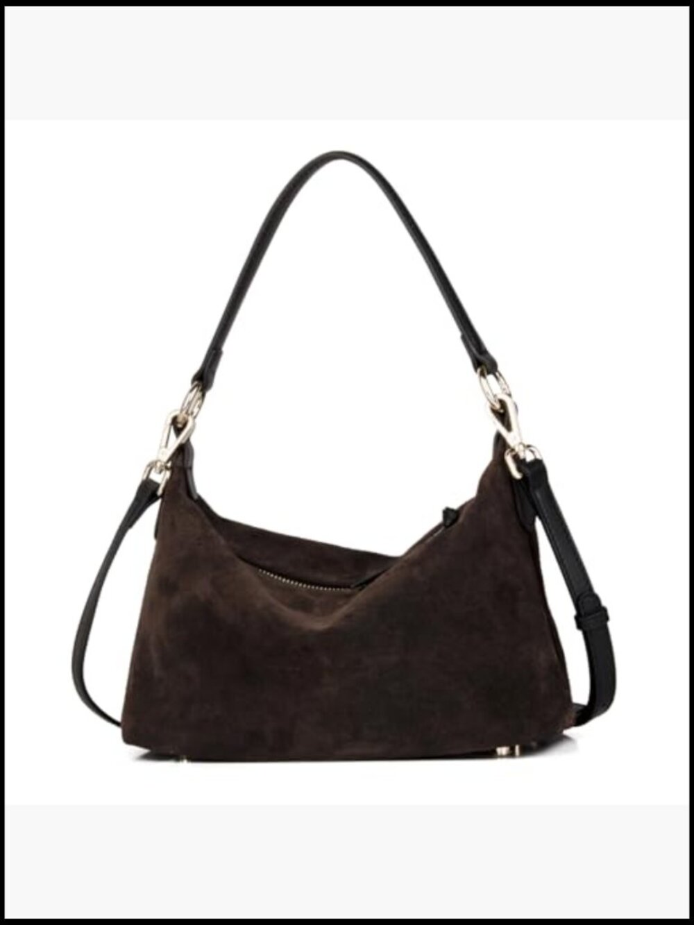 Slouchy Suede Hobo Bag Crescent Shoulder Tote Chic Boho Minimal Work Satchel - Picture 2 of 7